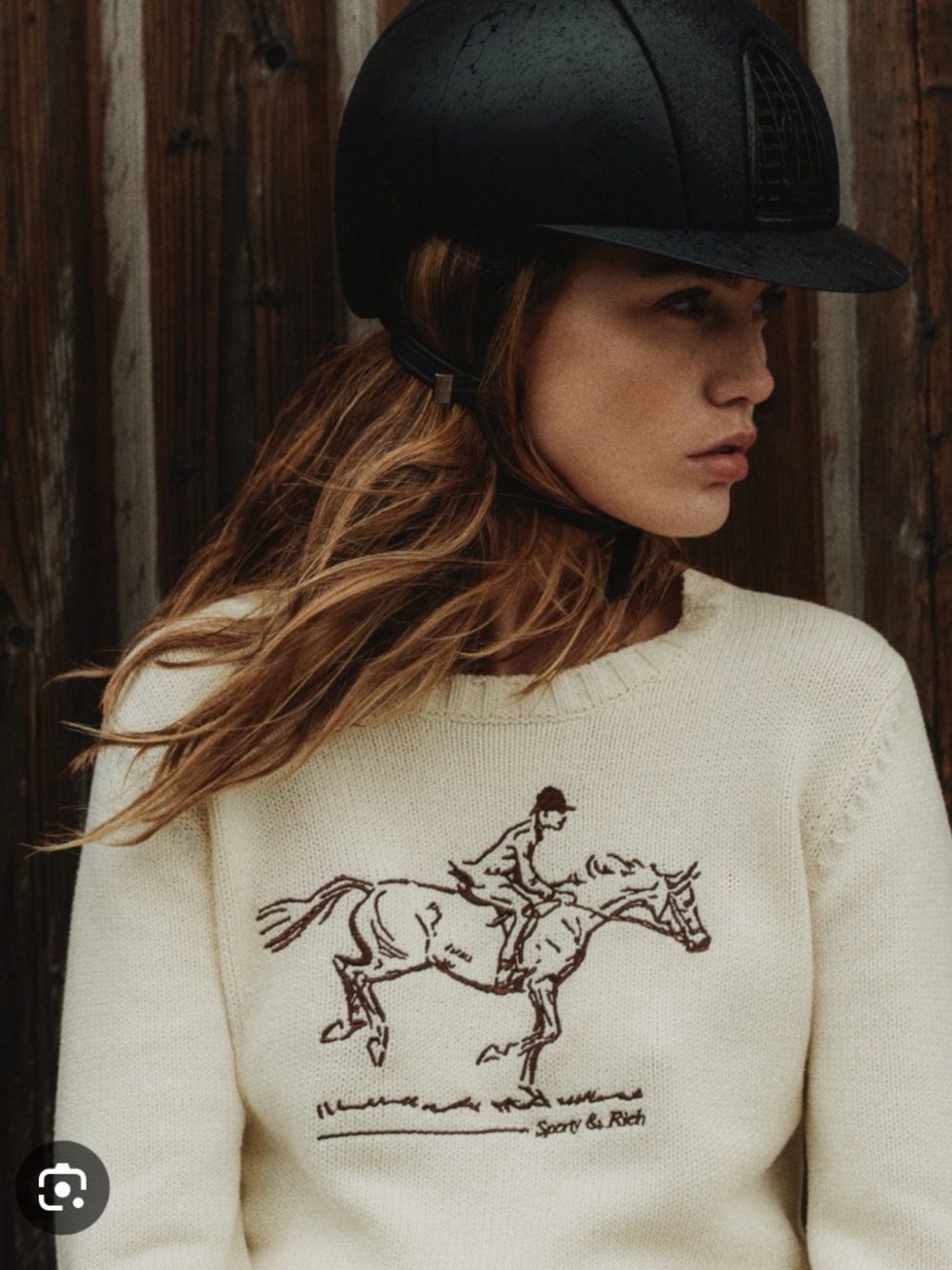 Sporty & Rich 🐎 Equestrian Stitched Crewneck
